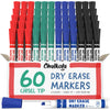 Chalkola Dry Erase Markers Bulk (60 Pack, 12 Vibrant Colors) | Chisel Tip WhiteBoard Markers, Dry Erase Pens - White Board Pens for Kids, Teachers - Home, Office, School Classroom Supplies