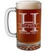 Personalized Fathers Day Etched Glass Beer Mug for Gifting (16oz) – Customizable Dad Monogram and Text Glass Mugs - Custom Father Tankard Style Mugs - Novelty Beer Gifts for Men Halpert
