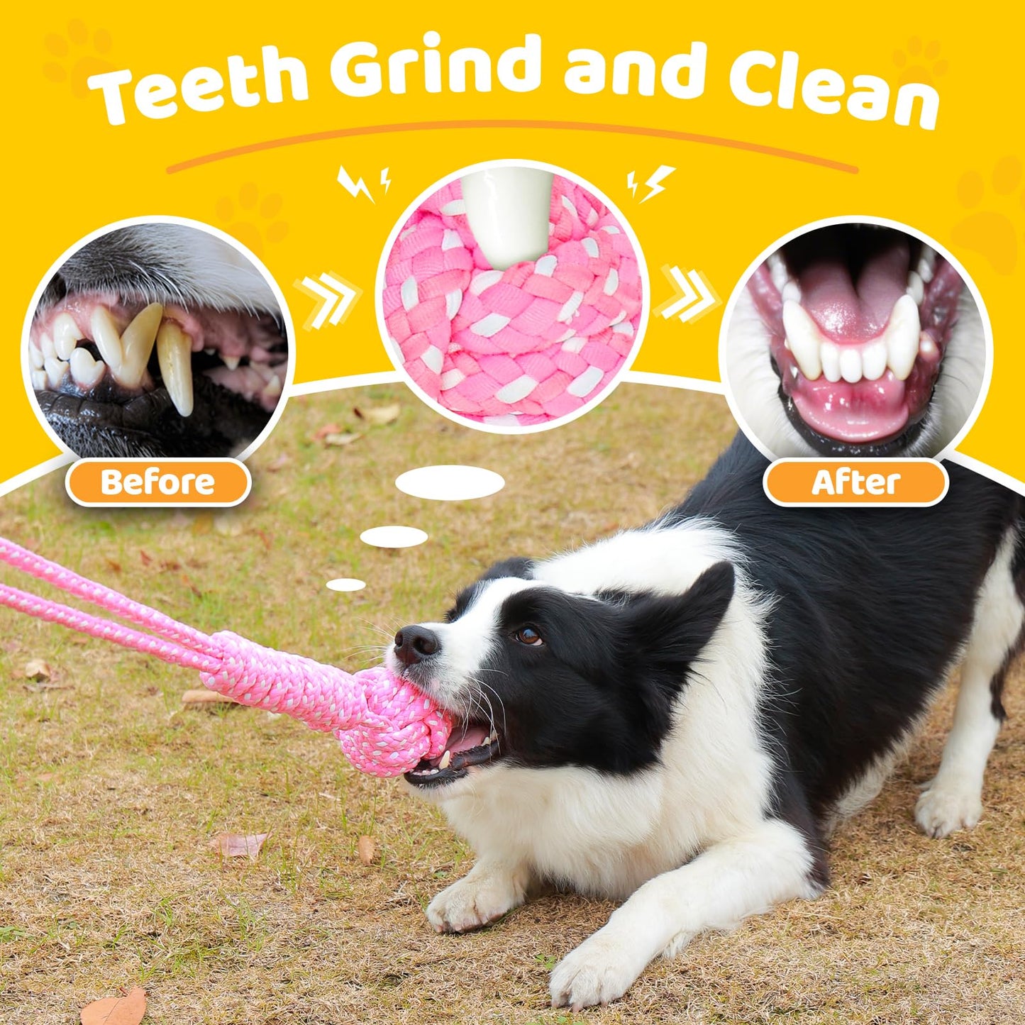 PPTAIO 11 Pack Various Heavy Duty Dog Rope Toys for Large & Medium Dogs Teething, Entertainment & Interaction, Chew Toys with Rope, Training Balls and Dog Squeaky Toys