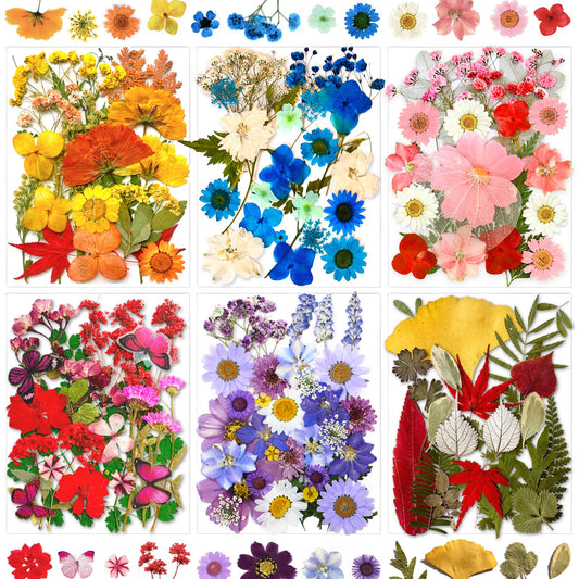 92Pcs Pressed Dried Flowers for Resin, Real Assorted Natural Bulk Dry Floral Leaves for DIY Art Crafts, Epoxy Molds, Jewelry, Soap, Candle Making, Nails Decors