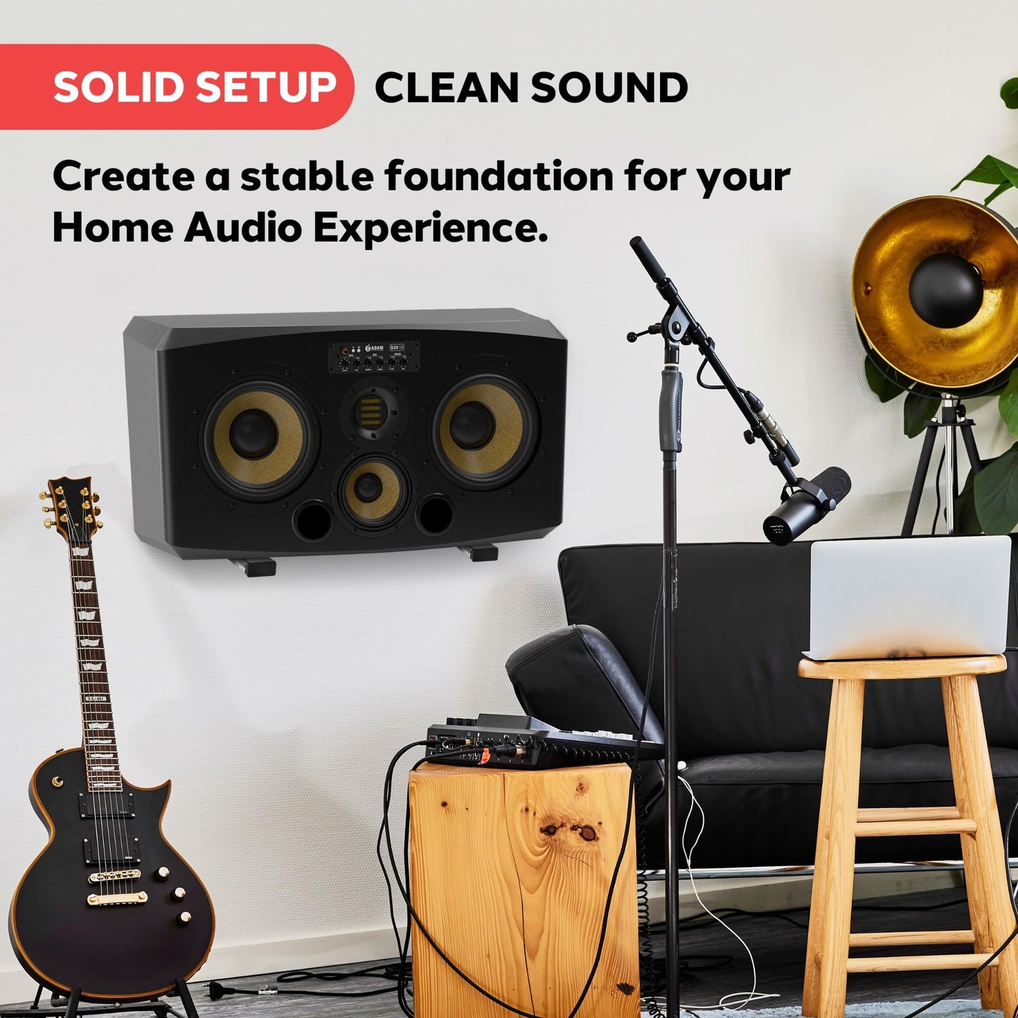 Pyle Adjustable Speaker Wall Mount Brackets - 2 Pack Extendable Steel Arms for Center Channel, Small or Large Speakers & Soundbars - 110 lbs Capacity, 6.7-11.8" Depth - Includes Mounting Hardware