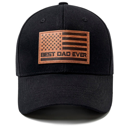 Best Dad Ever American Flag Hat, Dad Hat Fathers Day Birthday Gifts for Dad Papa from Daughter Son Black Cap