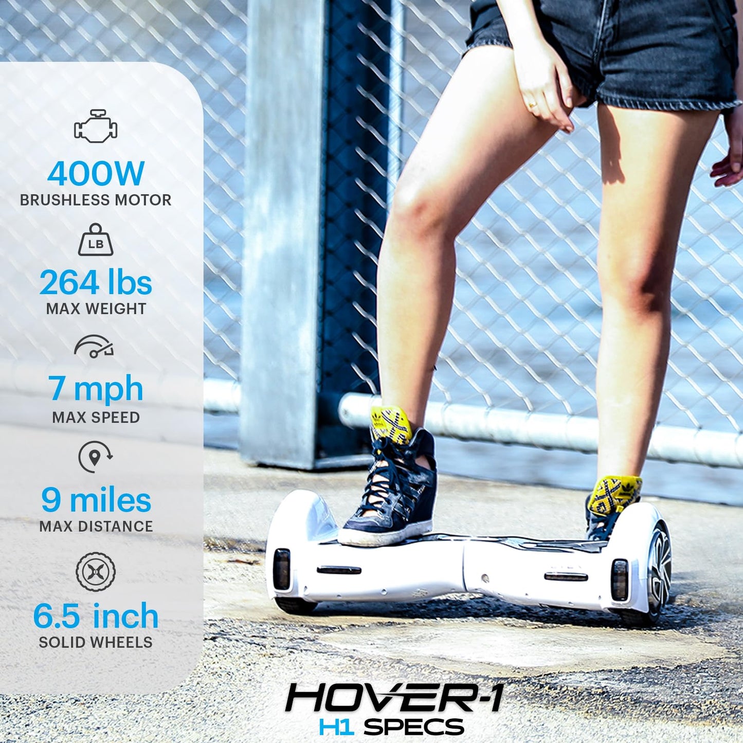 Hover-1 H1 Electric Self Balancing Hoverboard with 9 mph Max Speed, Dual 200W Motors, 9 Mile Range, and 6.5” Wheels Self Balancing Scooter