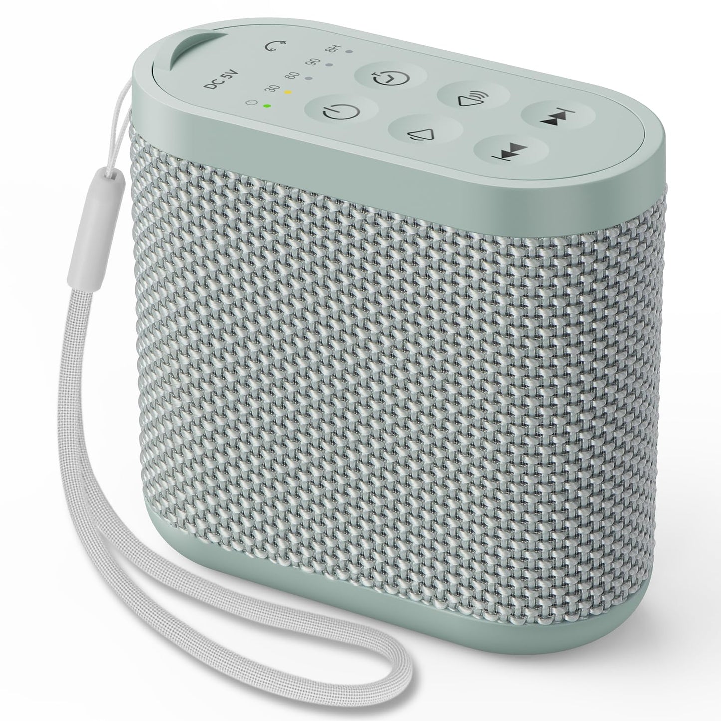 Portable White Noise Machine for Sleeping, Travel & Hotel - 52-Hour Lasting Mini Noise Machine with 21 Quality Non-looping Sounds, Headphone Jack, Memory, Timer for Adults (Green)
