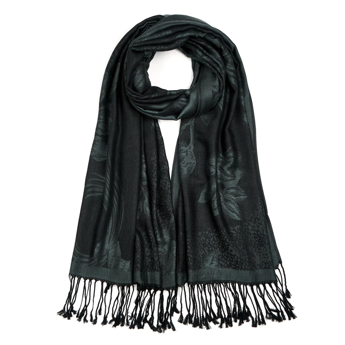 Paisley Pashmina Shawls and Wraps for Women Reversible Jacquard Festival Rave Pashmina Scarves with Fringe Vintage