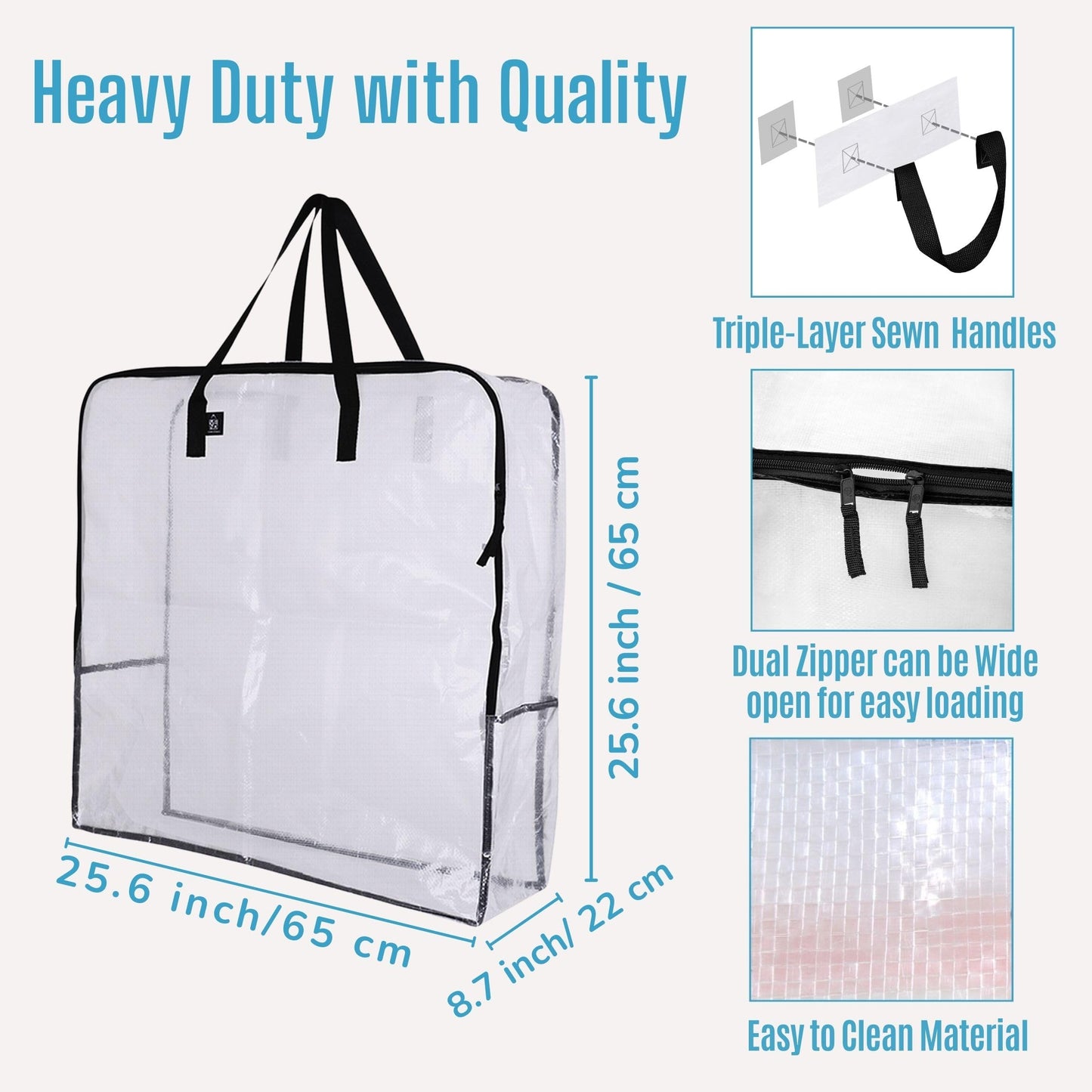 VENO 5 Pack Wreath Storage Bag, Summer, Christmas Decoration Garland Container, 30 Inch Clear Door Wreath Organizers, Moving Boxes, Packing Supplies for College (Square - 5 Pack)