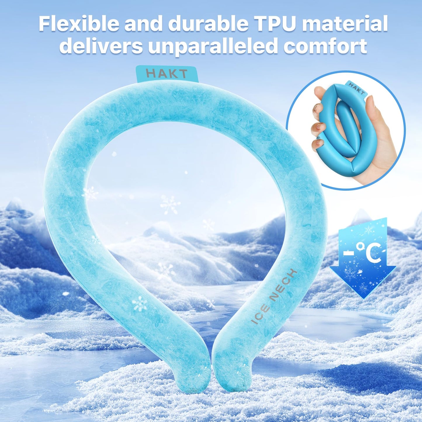 Neck Cooling Tube, Cooling Wrap for Summer, Reusable Ice Ring Neck Cooler for Heat Outdoor Sports,Outdoor Workers