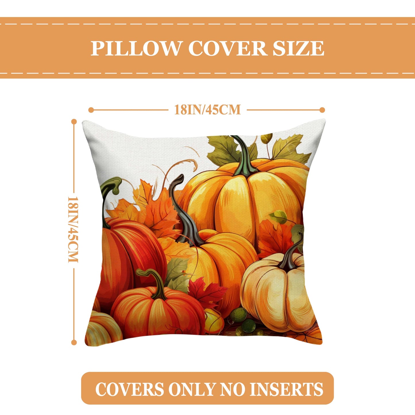 FARMNALL Fall Decorations for Home, Fall Pillow Covers 18x18 Set of 4, Autumn Thanksgiving Decorations and Supplies for Home Sofa Couch Decor