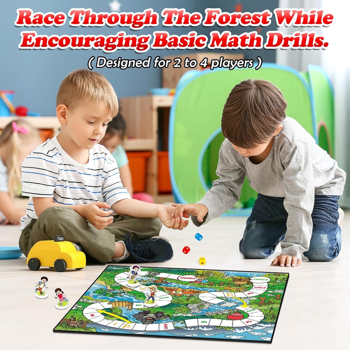 Math Games for Kids 5-7,Addition & Subtraction Game,Educational Learning Board Games for 1st Grade for Boys and Girls Ages 5 6 7 8,Classroom Travel Indoor Outdoor Dice Family Games