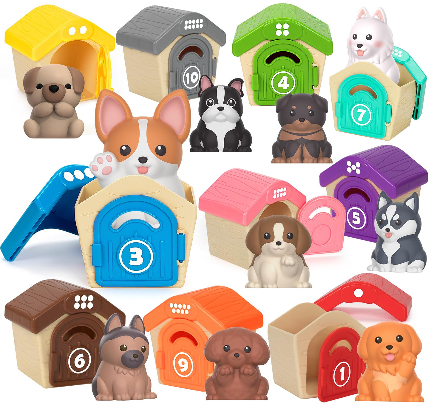 Learning Toys for 1,2,3 Year Old Toddlers, 20Pcs Farm Animals Toys Montessori Counting, Matching & Sorting Fine Motor Games, Christmas Birthday Easter Gift for Baby Boys Girls Age 12-18 Months