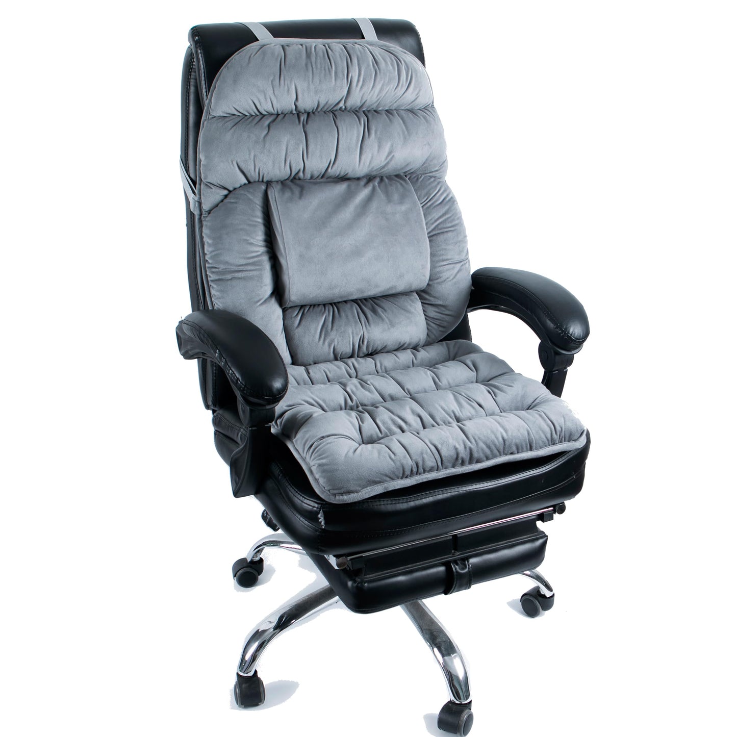 ALIBO Large Size Nonslip Back Support Cushion Low Back Pain Relief Pillow Seat Cushion with Lumbar Rest for Office Chair,Recliner,Rocking Chair,Wheelchair,Auto Car with Long Adjustable Straps