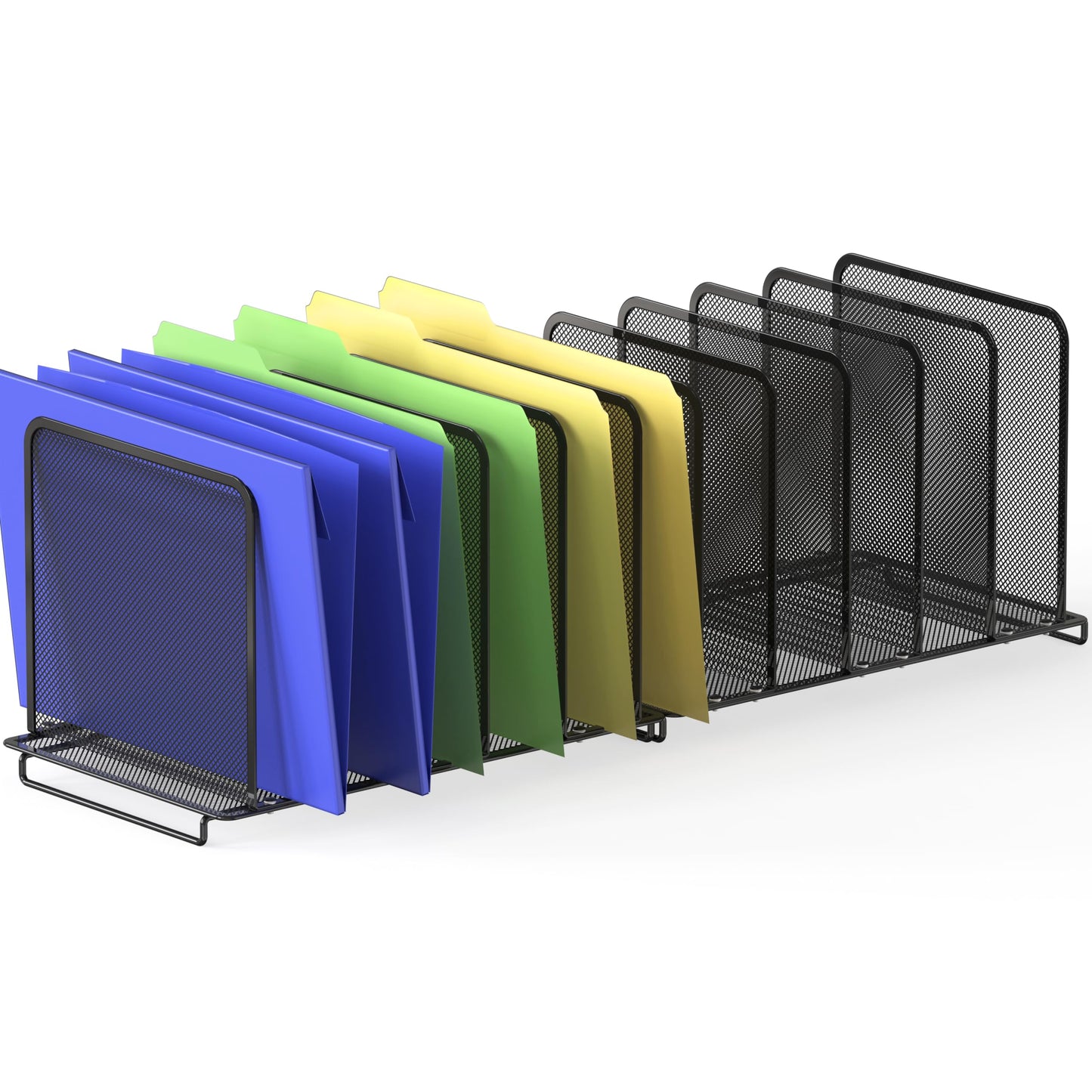 Simple Houseware Expandable 5 Section Upright File Sorter Organizer, Black