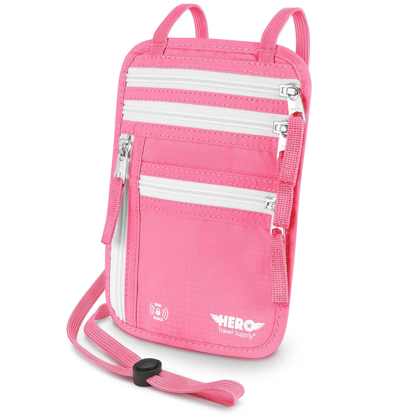 HERO Neck Wallet, RFID Blocking Passport Holder, Easy to Conceal Travel Pouch