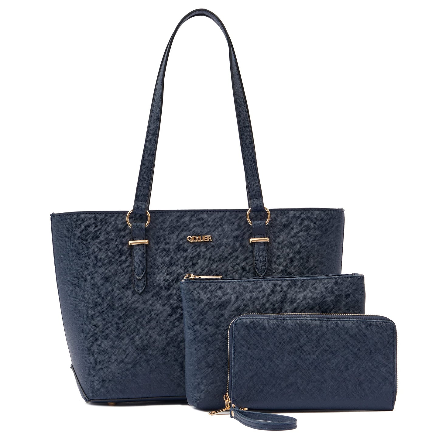 Purses And Wallets Set For Women Work Tote Satchel Handbags Shoulder Bag Top Handle Totes Purse With Matching Wallet Dark Blue Large