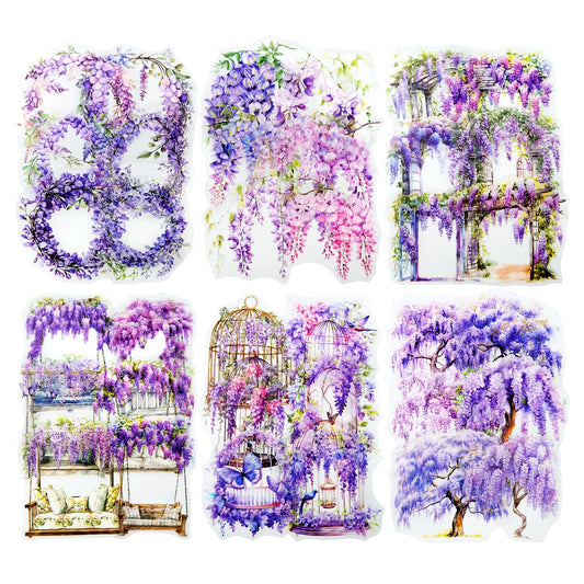 Blooming in The Dark Night PET Stickers, 120 Pcs Gothic Dark Floral Stickers for Scrapbooking, Journaling, Collage Supplies, and DIY Crafts