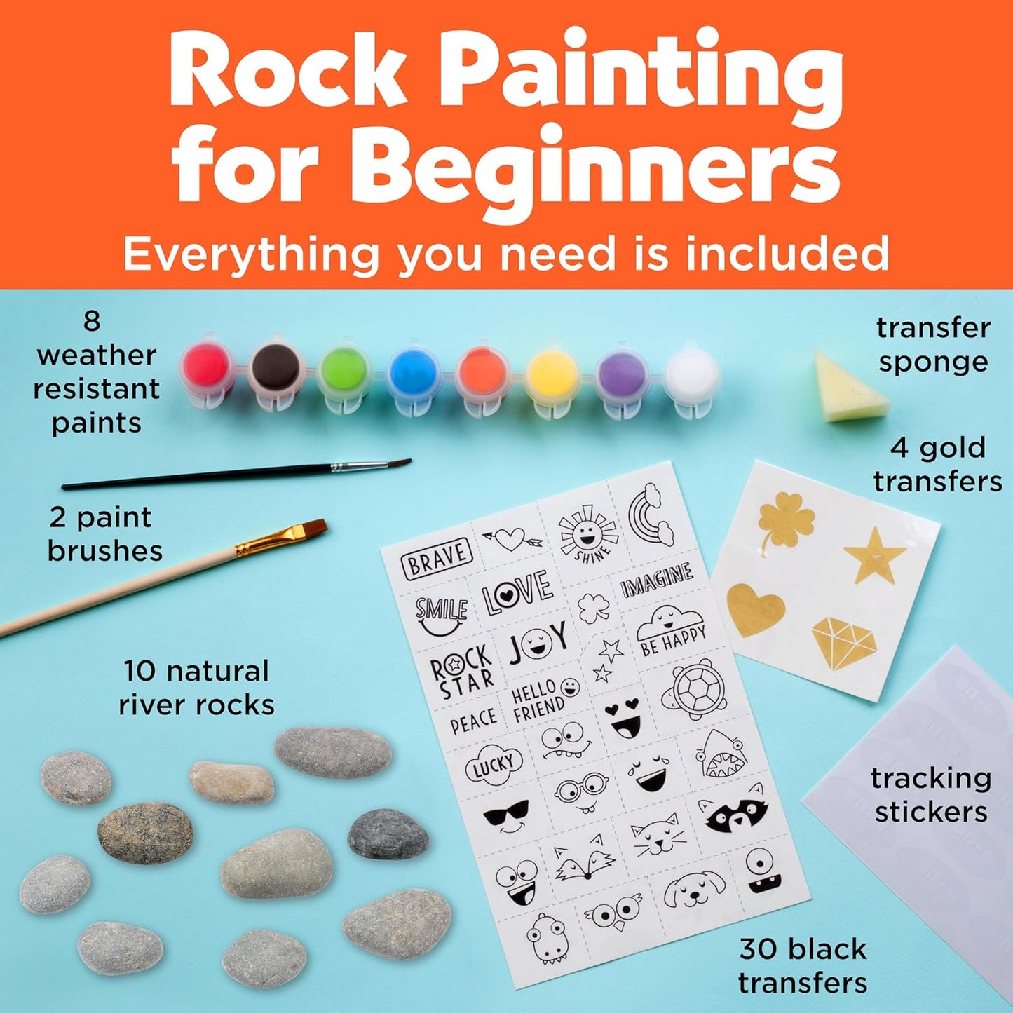 Creativity For Kids Rock Painting Kit - Hide and Seek Rock Kit, Arts and Crafts for Kids, Gifts for Kids (Ages 6+)