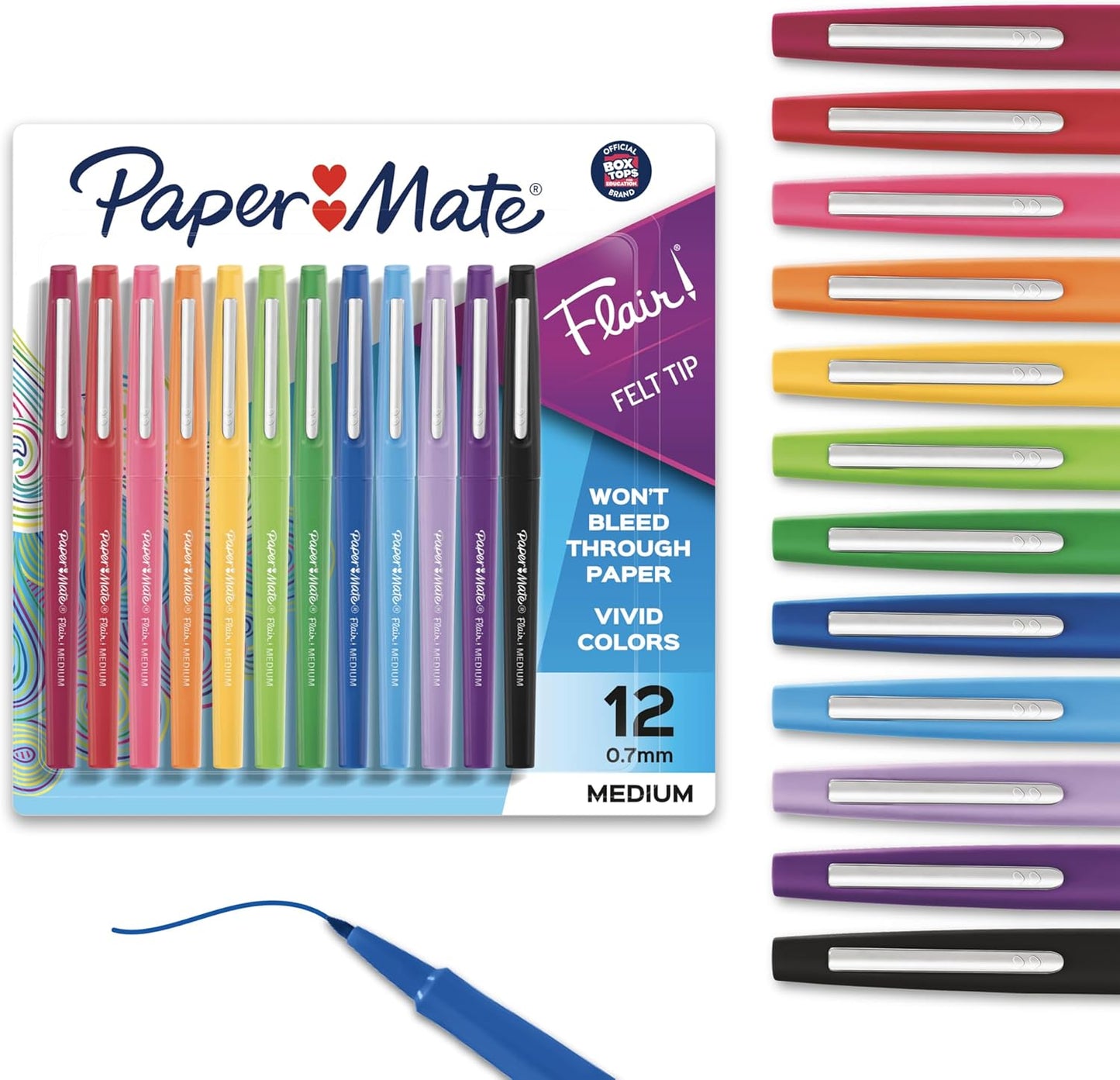 Paper Mate Felt Tip Pens Flair Marker Pens Medium Point Assorted 24 Count