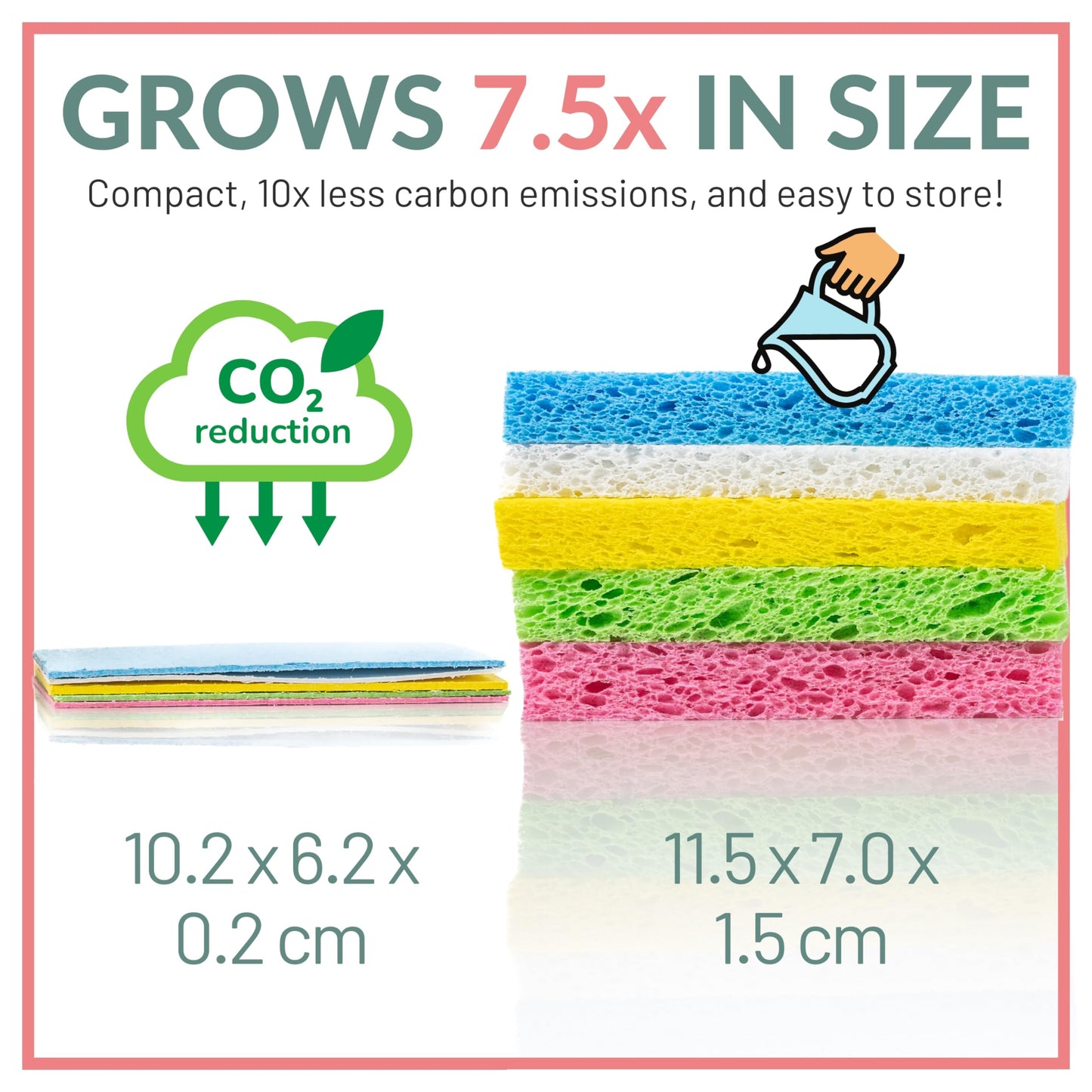 bioGo 30 Pack Compostable Pop-Up Sponges - Expanding, Non-Scratch, Plant-Based Dish Sponges - Bulk Color Sponges - Compostable Pop Up Sponge - Kitchen Pop Up Sponges