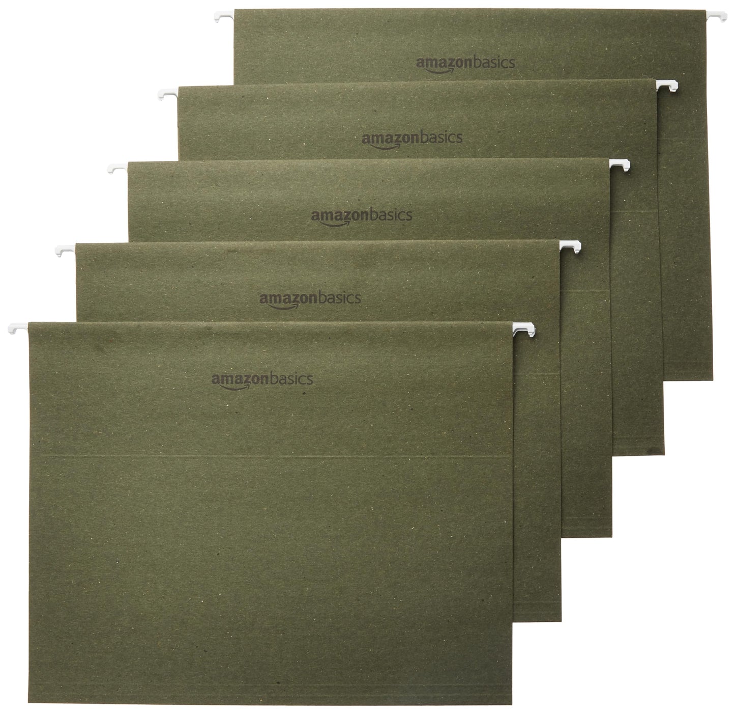 Amazon Basics Hanging Organizer File Folders for Efficient Filing, Sturdy, Adjustable Tabs, Letter Size, Pack of 25, Green