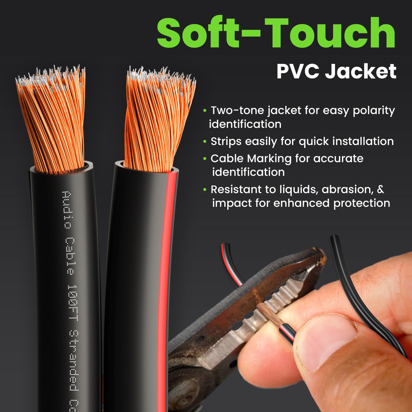 14AWG Speaker Wire, GearIT Pro Series 14 AWG Gauge Speaker Wire Cable (100 Feet / 30.48 Meters) Great Use for Home Theater Speakers and Car Speakers Black