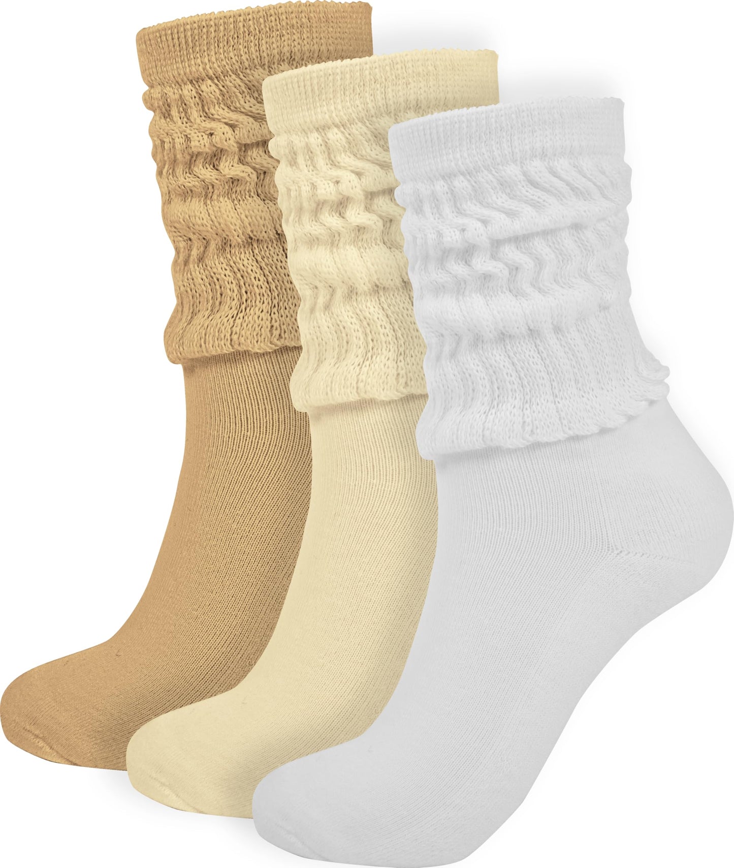 BomKinta Crew Slouch Socks Women - Retro Scrunch Short Sock - Soft Solid Ankle Socks Size 5-11
