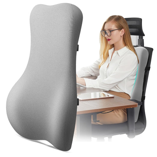 High Back Support Pillow for Office Chair Fully Support Entire Back for Pain Relief and Comfort - Memory Foam Lumbar Support Pillow for Office Chair,Computer,Recliner