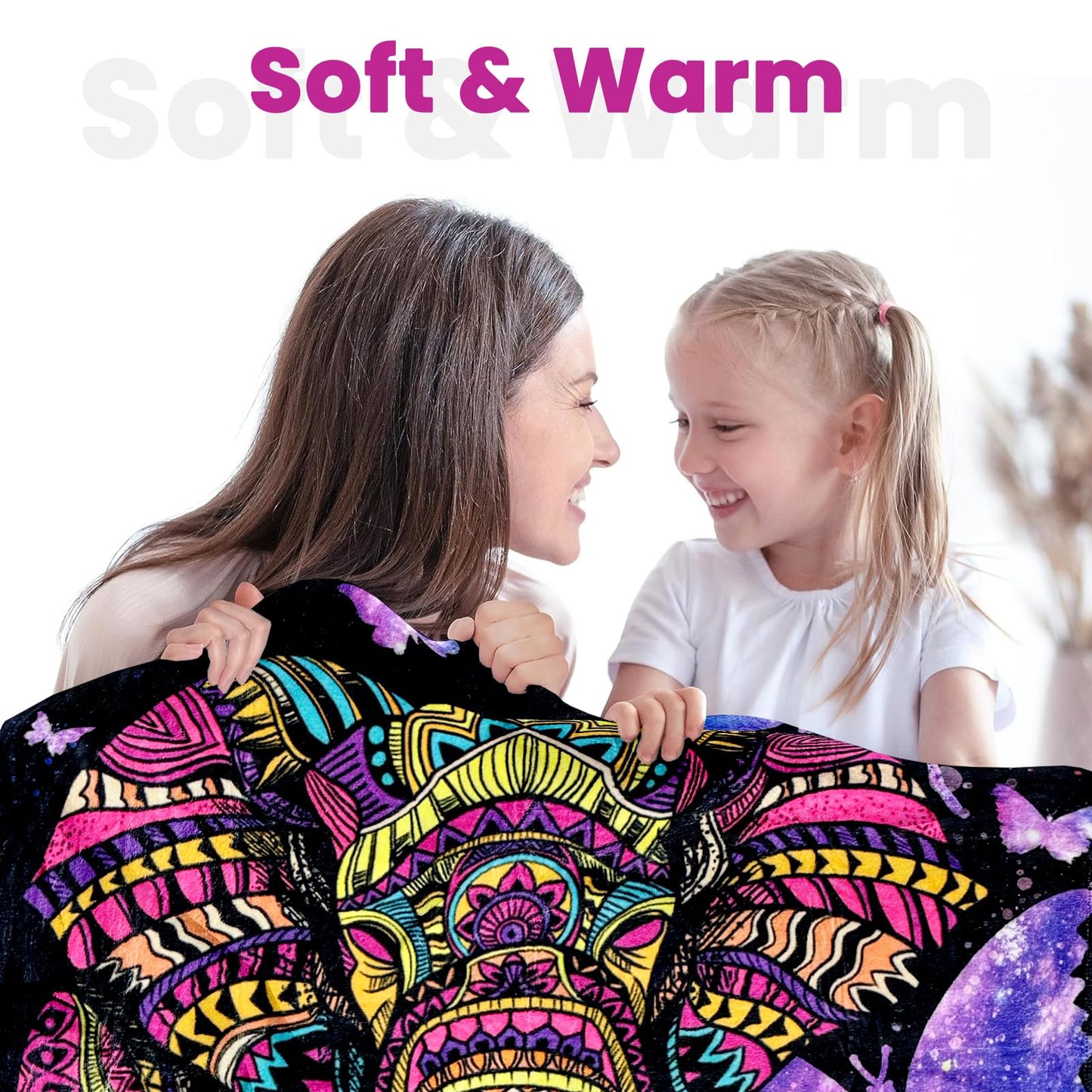 Vencede Elephant Blanket Adult Elephant Throw Blankets for Women Elephant Gifts for Women Girls Baby Kids Soft Elephant Blankets Fuzzy Elephant Blanket Used for Sofa, Couch Chair, Bed(40"x50")