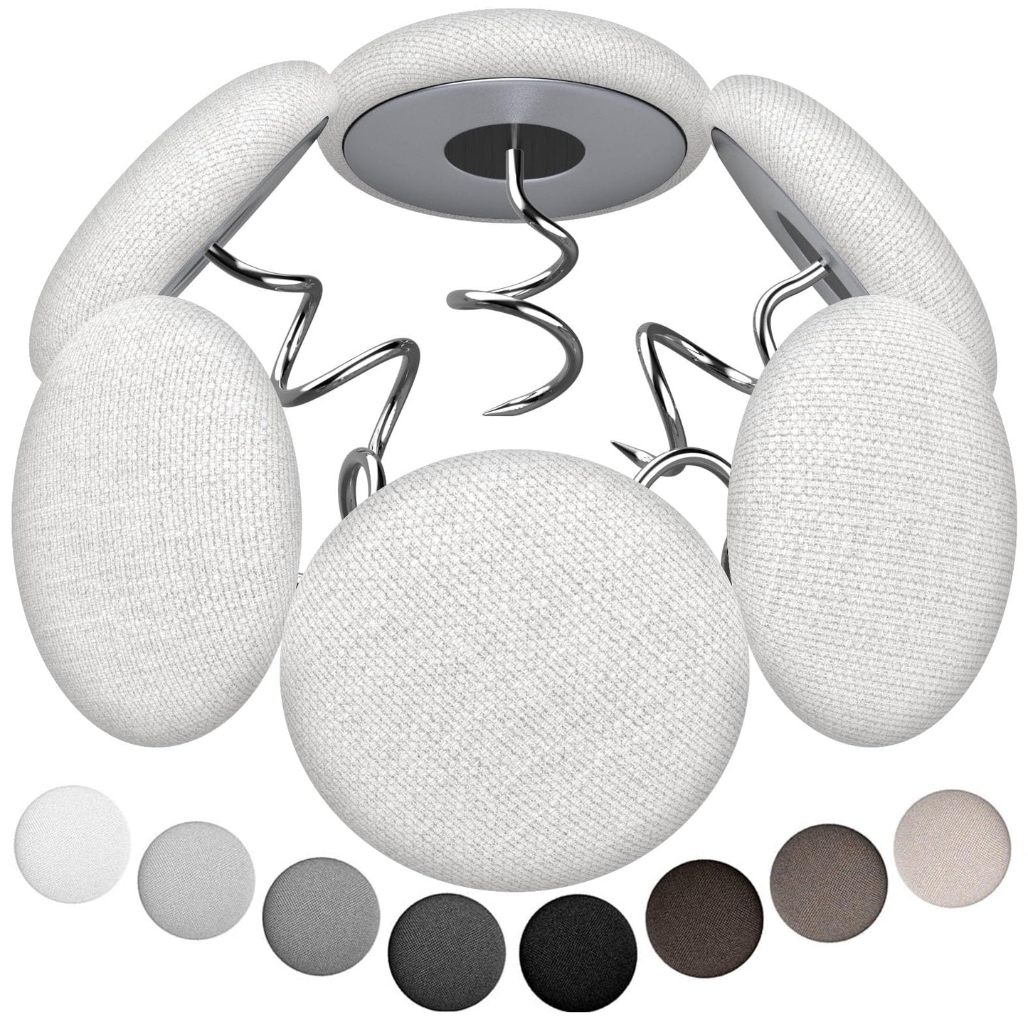 AHAILUOO Linen Fabric-Covered Twist Pins - 8 Colors Upholstery Pins & Bed Skirt Pins -Used to Secure Sofa Cushion, Armrest Covers, Furniture & Bed Skir(12, White)