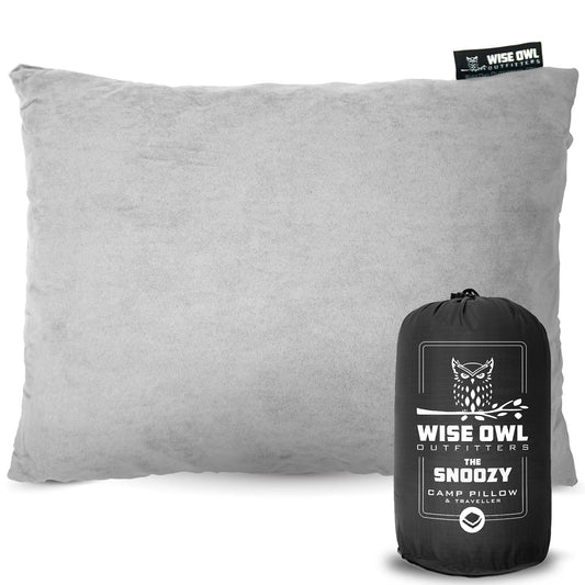 Wise Owl Outfitters Essentials Airplanes, Camping, and Travel-Memory Foam Washable Pillow-Small, Medium (Pack of 1), Grey