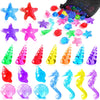 MARFOREVER 36 PCS Acrylic Seashells Dive Toys Shell Gems Pool Starfish Conch Scallop Gemstones Pirate Treasures for Beach Underwater Throw Game Toys Swimming Training Summer Mermaids Party Favors