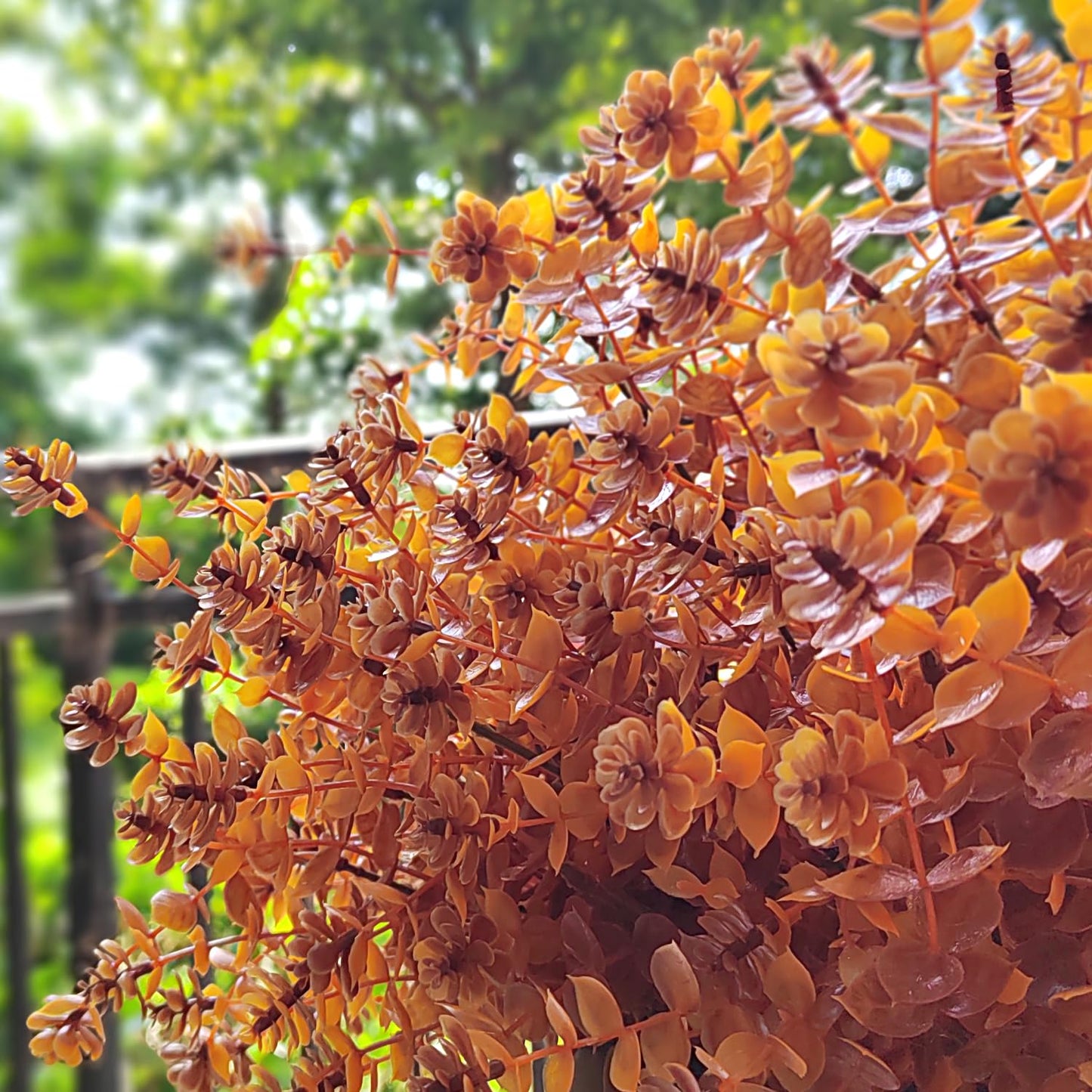 Artificial Fall Flower- 12 PCS Bundles Fake Plants UV Resistant No Fade Faux Plastic Greenery Fall Flowers Garden Porch Patio Decoration Thanksgiving