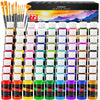 Caliart Acrylic Paint Set With 12 Brushes, 36 Colors (59ml, 2oz) Art Craft Paints Gifts for Artists Kids Beginners & Painters, Halloween Pumpkin Canvas Ceramic Rock Painting Kit Art Supplies