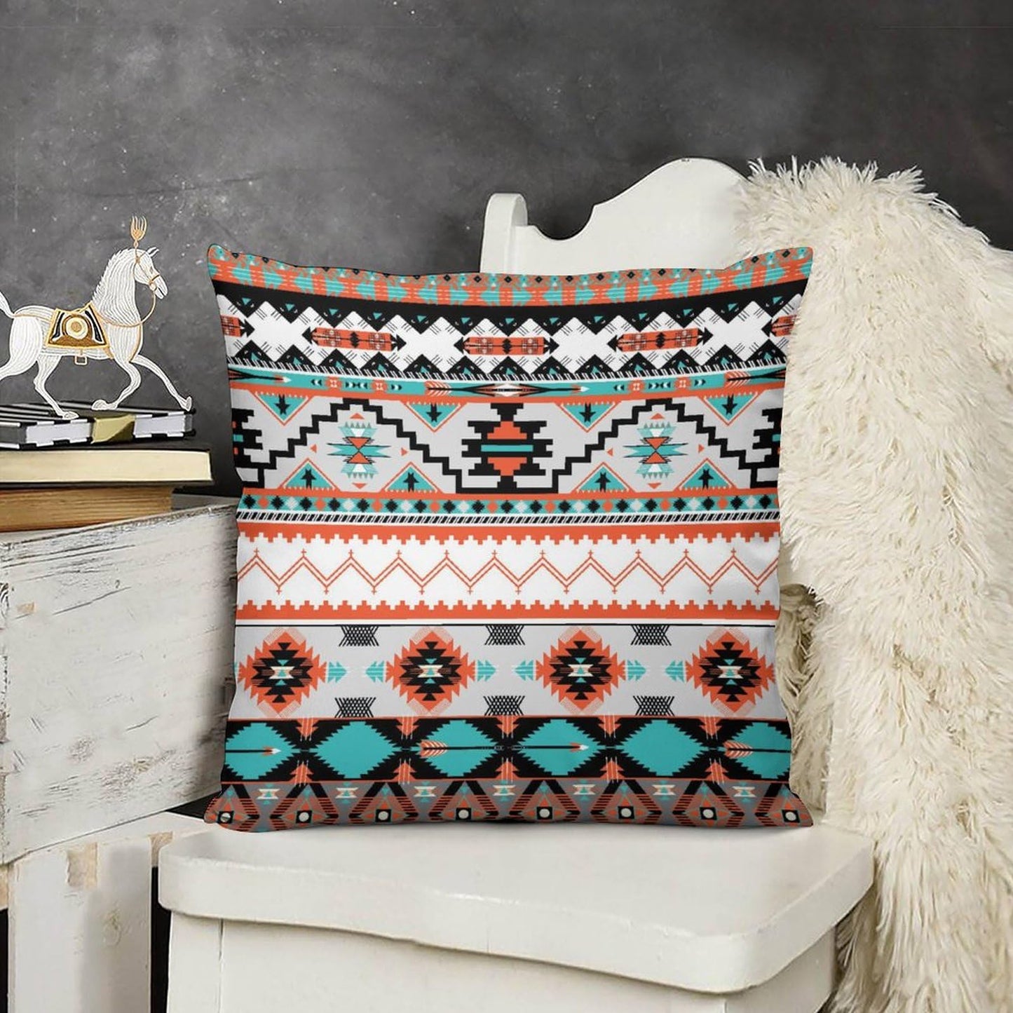 Yoakiet Aztec Pillow Covers,Boho Colourful Vintage Traditional Abstract Geometric Aztec Texture Pillow Covers with Hidden Zipper Set of 2 for Bedroom Living Room Sofa Cushion16 x16