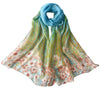 MINIDORA Lightweight Scarves for Women Elegant Floral Pattern Scarf Shawls Sunscreen Head Shawls