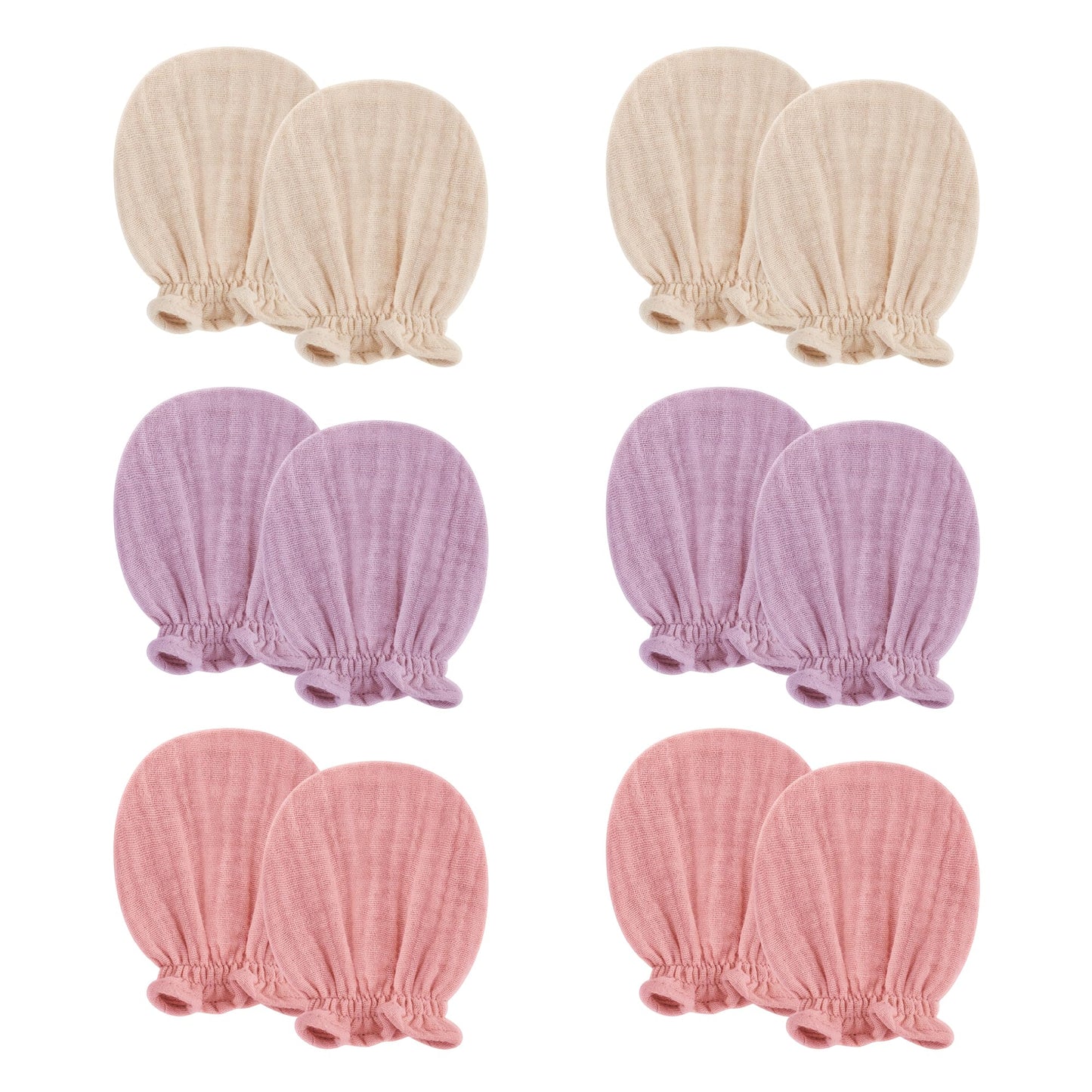 Pro Goleem Muslin Baby Mittens for Newborn, 100% Cotton No Scratch Soft Breathable Gloves for Boys and Girls 0-6 months