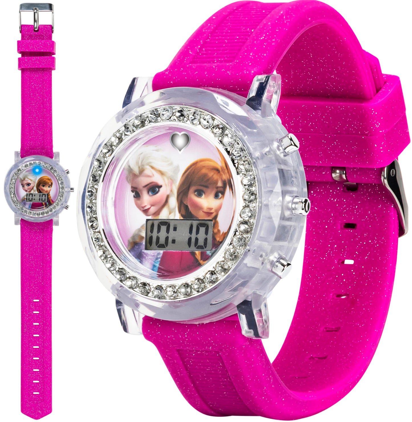 Accutime Frozen Elsa and Anna LCD Watch with Silicone Band