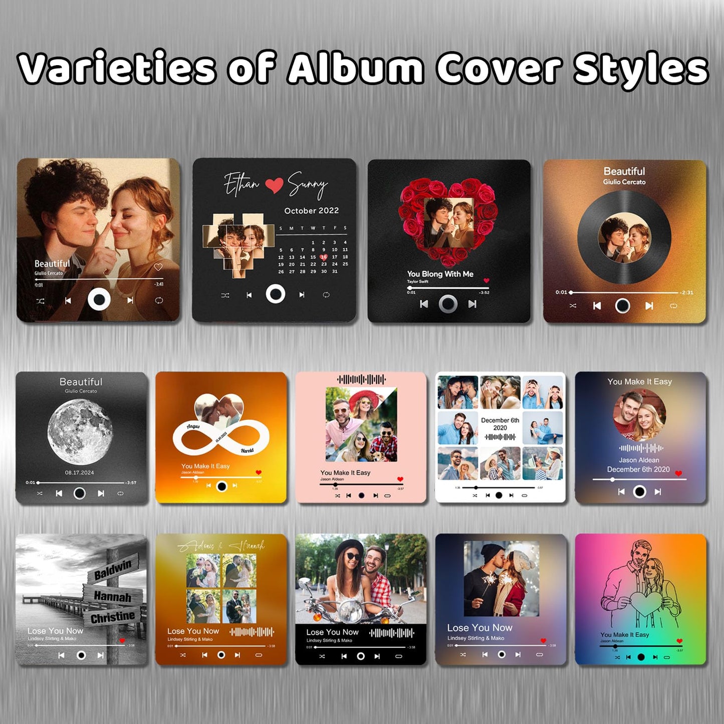 Custom Music Fridge Magnet with Photo Personalized Music Refrigerator Magnets Plays Song Customized Anniversary Christmas Valentine's Day Gifts for BF GF