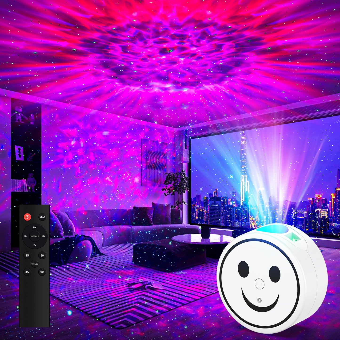 Star Projector, Galaxy Projector for Bedroom, Night Light for Kids Adults, Bedroom, Home Theater, Living Room Decor