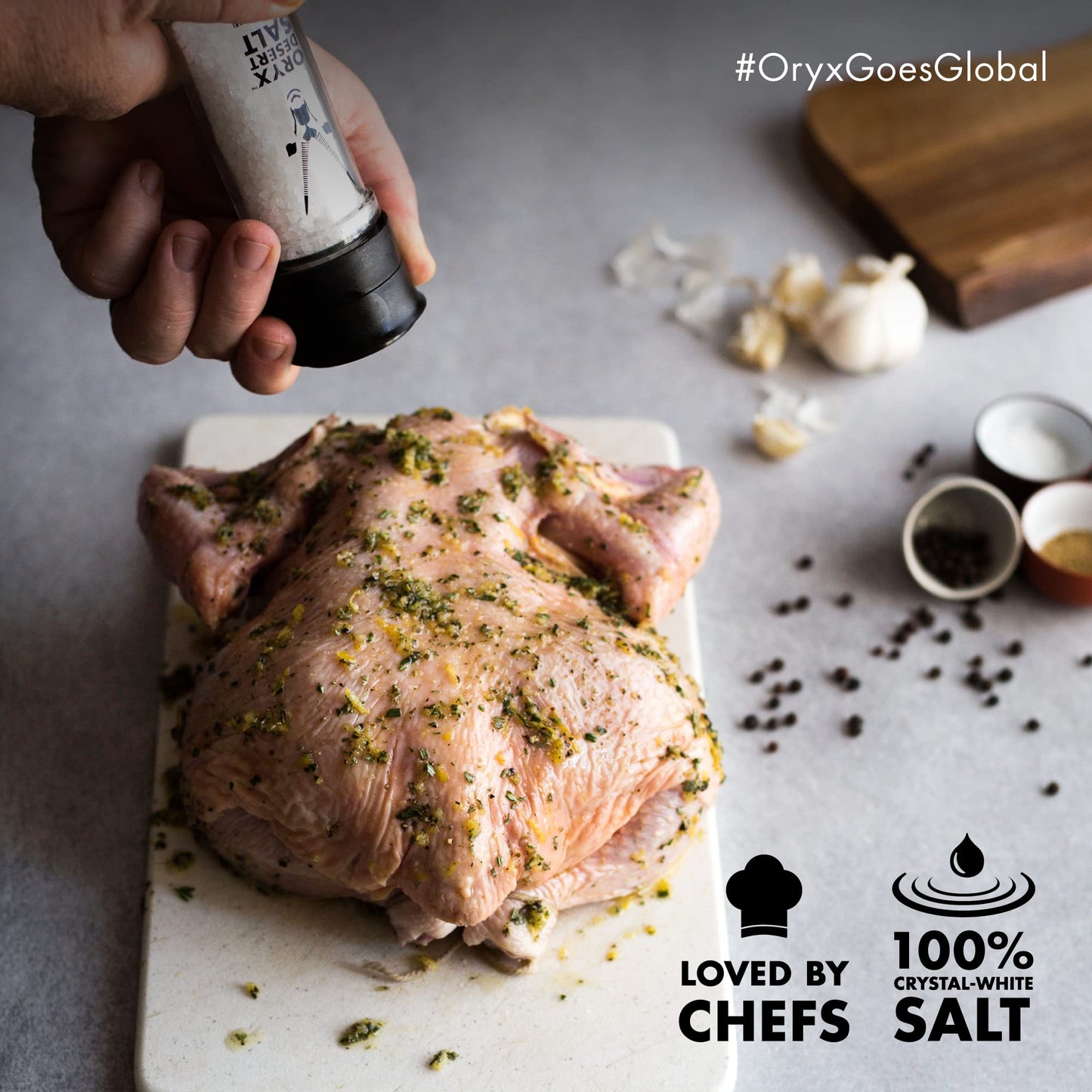 Oryx Desert Salt Grinder - 6 Pack - 3.52oz - Refillable, Reusable +20x Ceramic Salt Grinder with Oryx Desert Salt, Naturally Organic, Kosher - Alternative to Sea Salt, Himalayan & Rock Salt - Kitchen Essential