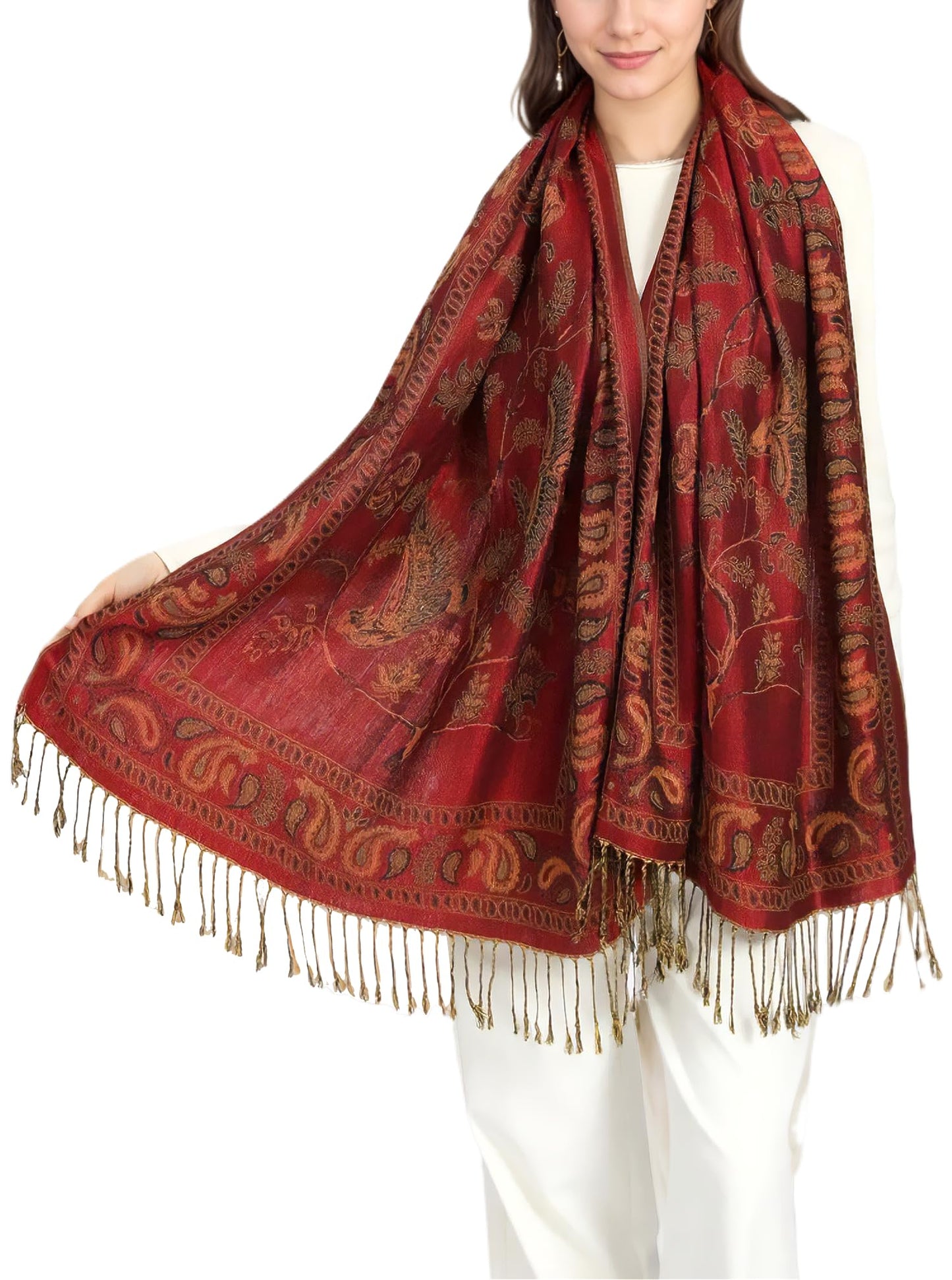 Achillea Reversible Festival Pashmina Rave Scarf, Shawls and Wraps for Evening Dress, Indian Scarves for Women