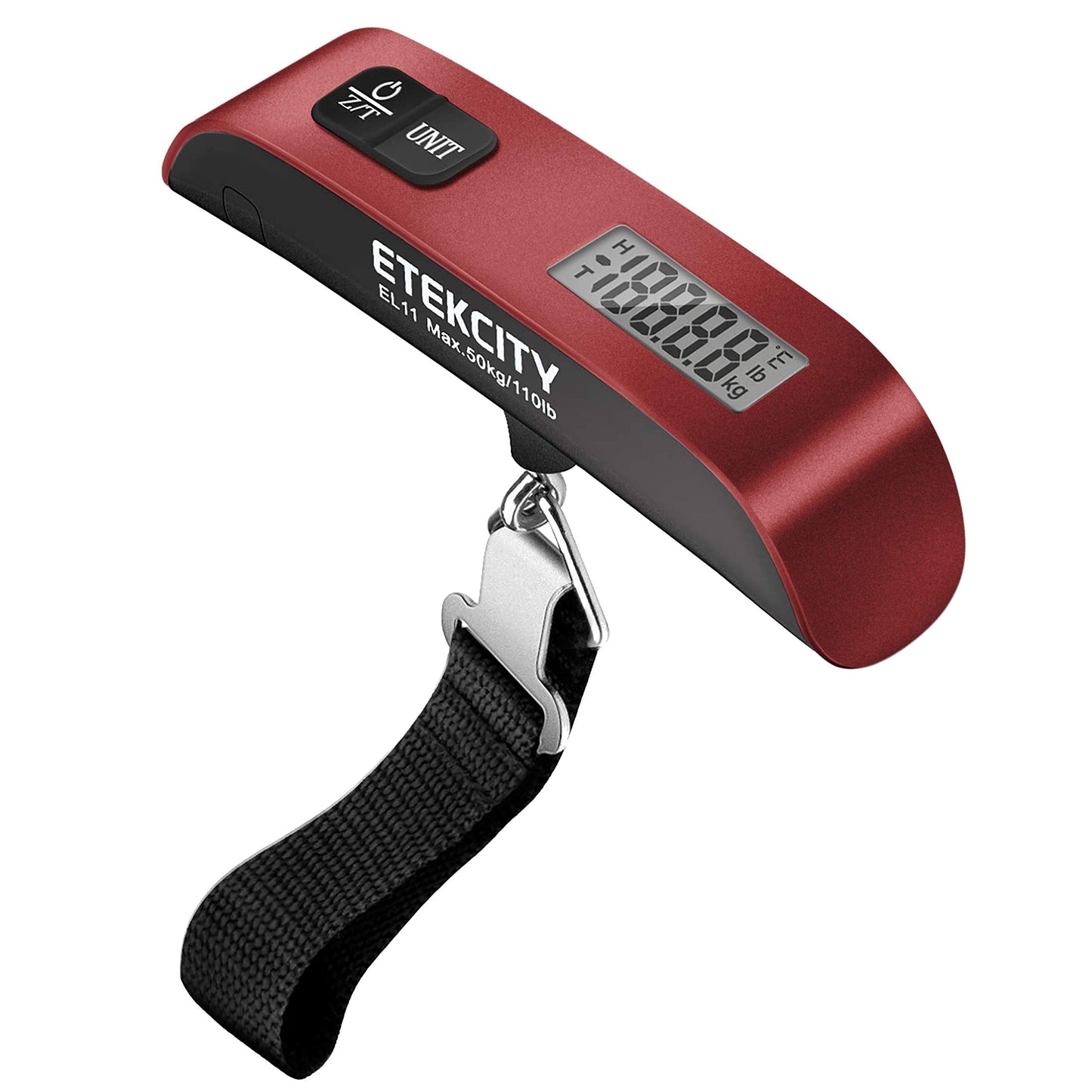 Etekcity Luggage Scale for Travel Essentials, Digital Suitcase Weight Scale with Hook, Travel Accessories for Portable Hanging Baggage, 110 Pounds, Battery Included