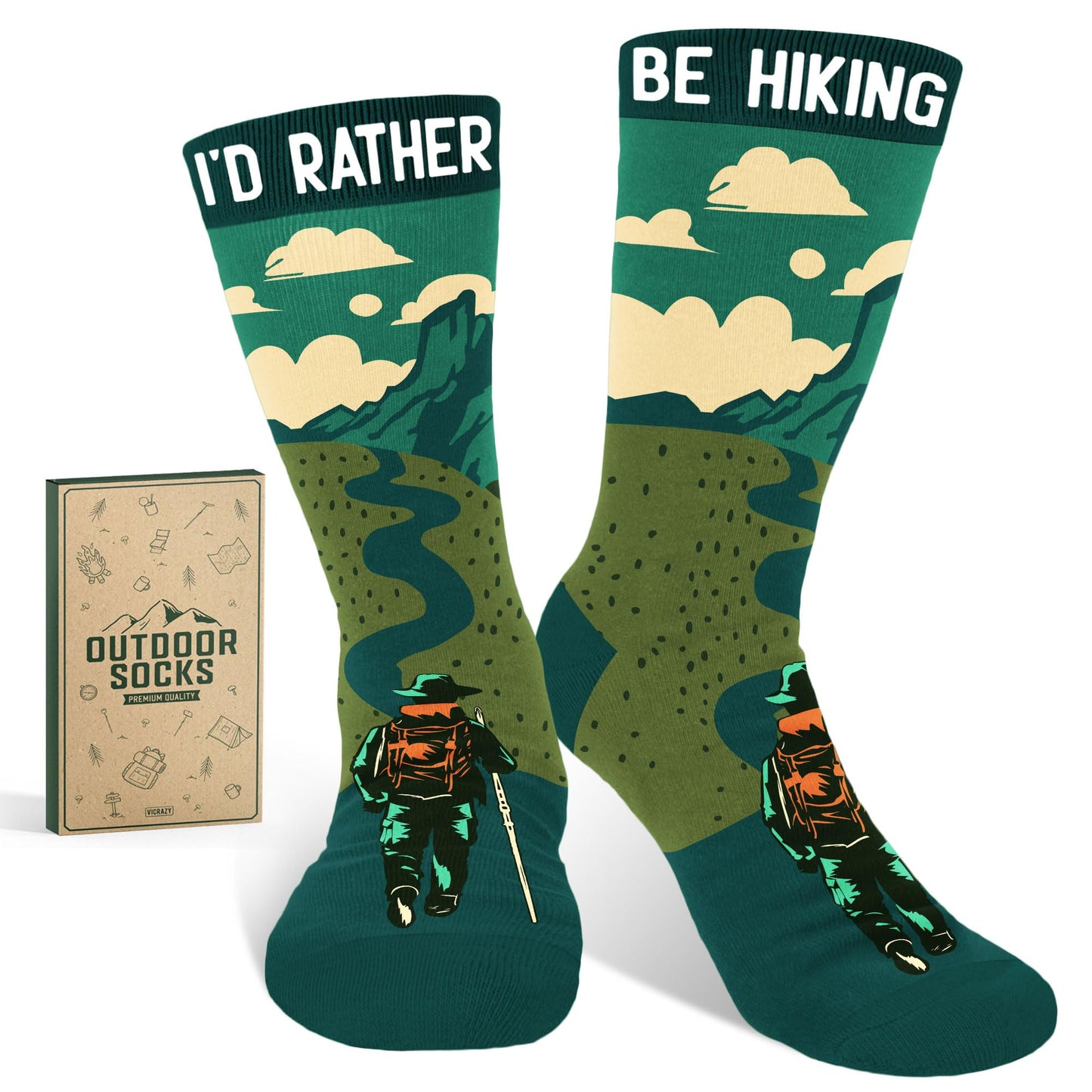 VICRAZY Hiking, Cycling, Camping Socks for Men, Women - Hiking, Bicycle, Camping, Bike Accessories, Stocking Stuffers