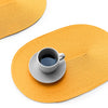 FunWheat Oval Braided Placemats Set of 8 Table Mats for Dining Tables Washable Heat Resistant Place Mats for Indoor Outdoor Use 12 x18 Inch(Oval Pumpkin, 8pcs)