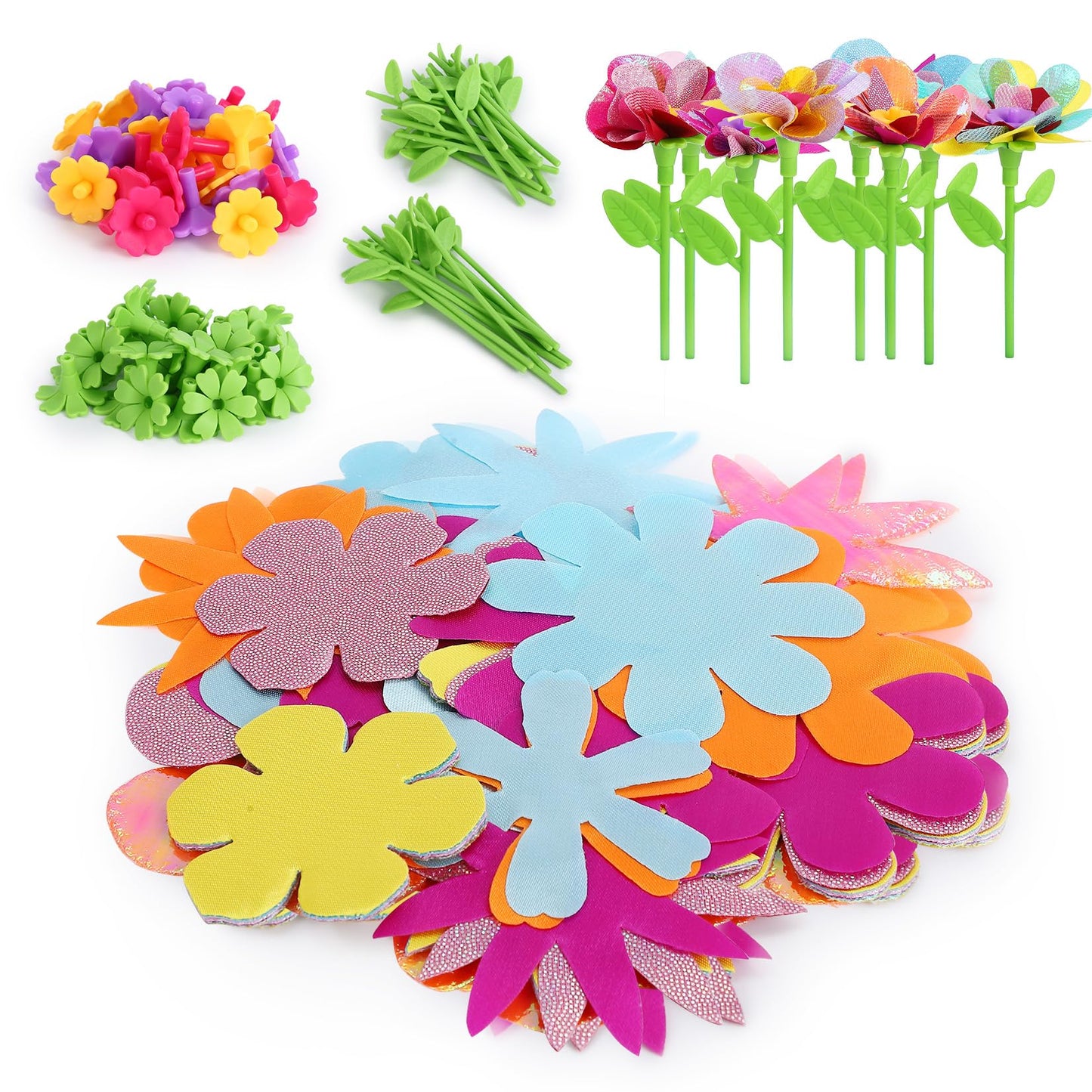 DAISRED Flower Bouquets Toys for Girls Ages 4-8, Crafts Kits Toys for 3 4 5 6 7 8 9 Year Old Girls Birthday Gifts, Educational DIY Craft Toy for Kids, Build Your Creative Flower Bouquet