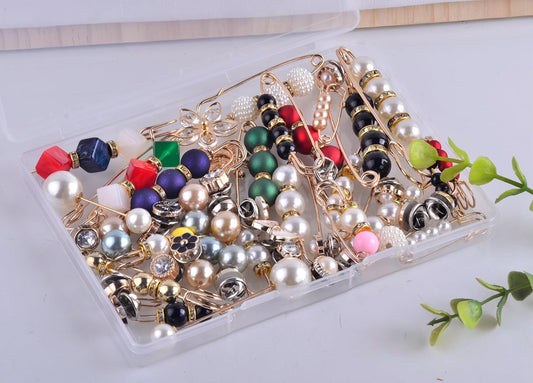 Brooches and Pins for Women Bulk 50pcs Charms for Socks Safety Pins Brooch Pins Buttons Pins for Clothes,Cute Pearl Brooch Pins for Women Scarf Shawl Hat Pins Shoe Sock Charms Jewelry Accessories