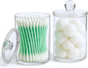 Acrylic Qtip Holder Bathroom Set, 2 Pack Bathroom Containers with Lids, Clear Plastic Apothecary Jars, Q Tip Holder Bathroom Set, Cotton Swab Holder, Cotton Ball Holder, Pads and Floss Picks