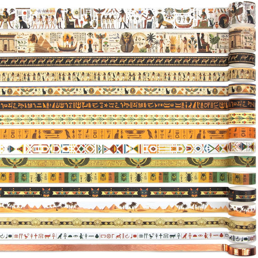 Mooker 16 Rolls Washi Tape Set - Vintage Decorative Washi Tape for Journaling, Craft Tape for Scrapbooking Supplies, Journaling Supplies, DIY Crafts, Junk Journal Supplies, Scrapbook Paper