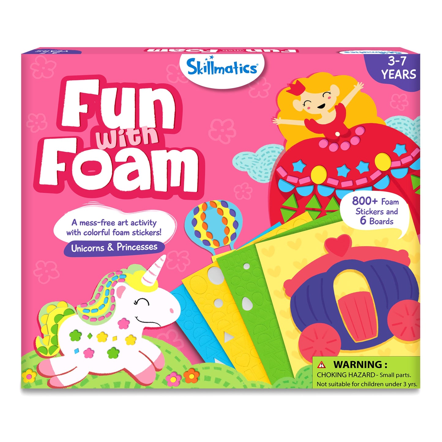 Skillmatics Foam Sticker Art Activity - Animals, Mess-Free Fun for Kids, 800+ 3D Foam Stickers, DIY Felt Craft Kits, Gifts for Boys & Girls Ages 3, 4, 5, 6, 7
