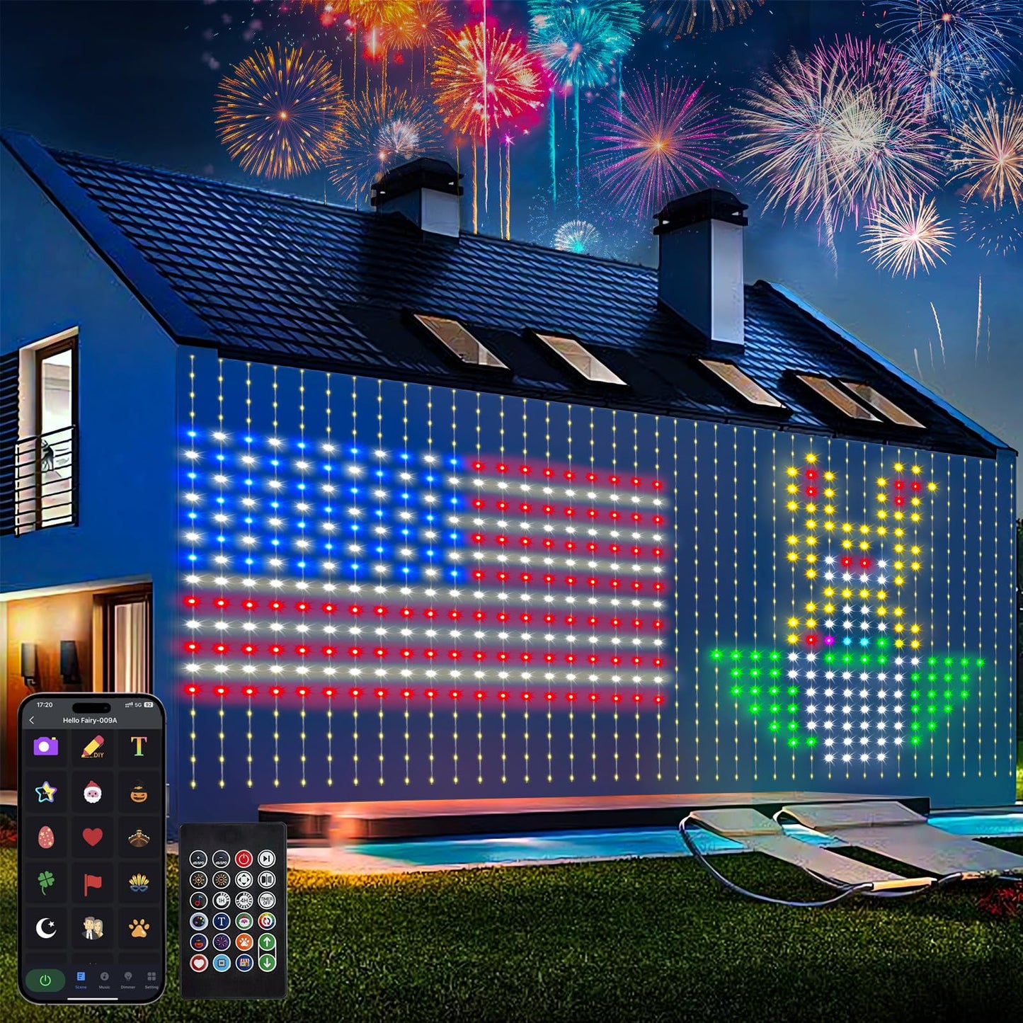 echosari Curtain Lights Battery Operated, 200 LED Curtain Fairy Lights 6.6×6.6ft with Remote Timer Outdoor Wall Light Fully Waterproof for Wedding Backdrops Bedroom Decor (Cool White)