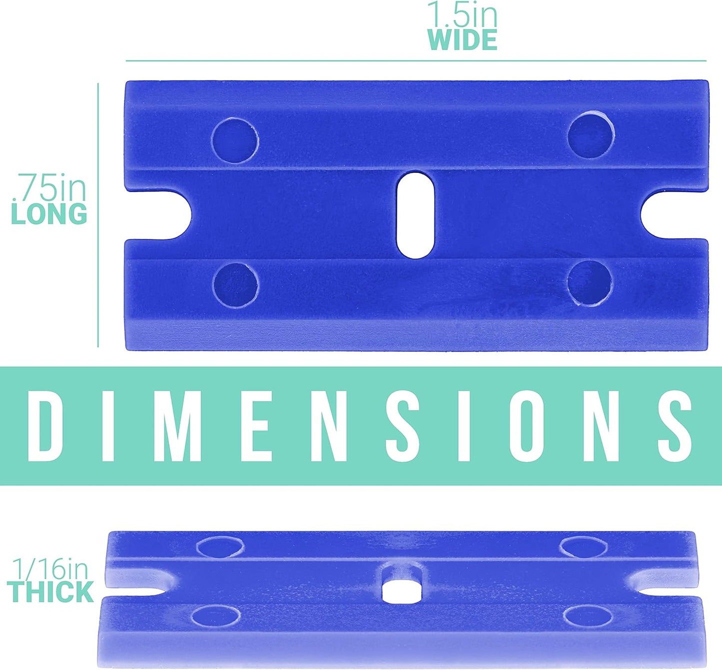 TCP Global 100 Piece Plastic Razor Scraper Blades with Extra Sharp Chisel Edge, Remove Decals, Stickers, Adhesive, Clean Glass